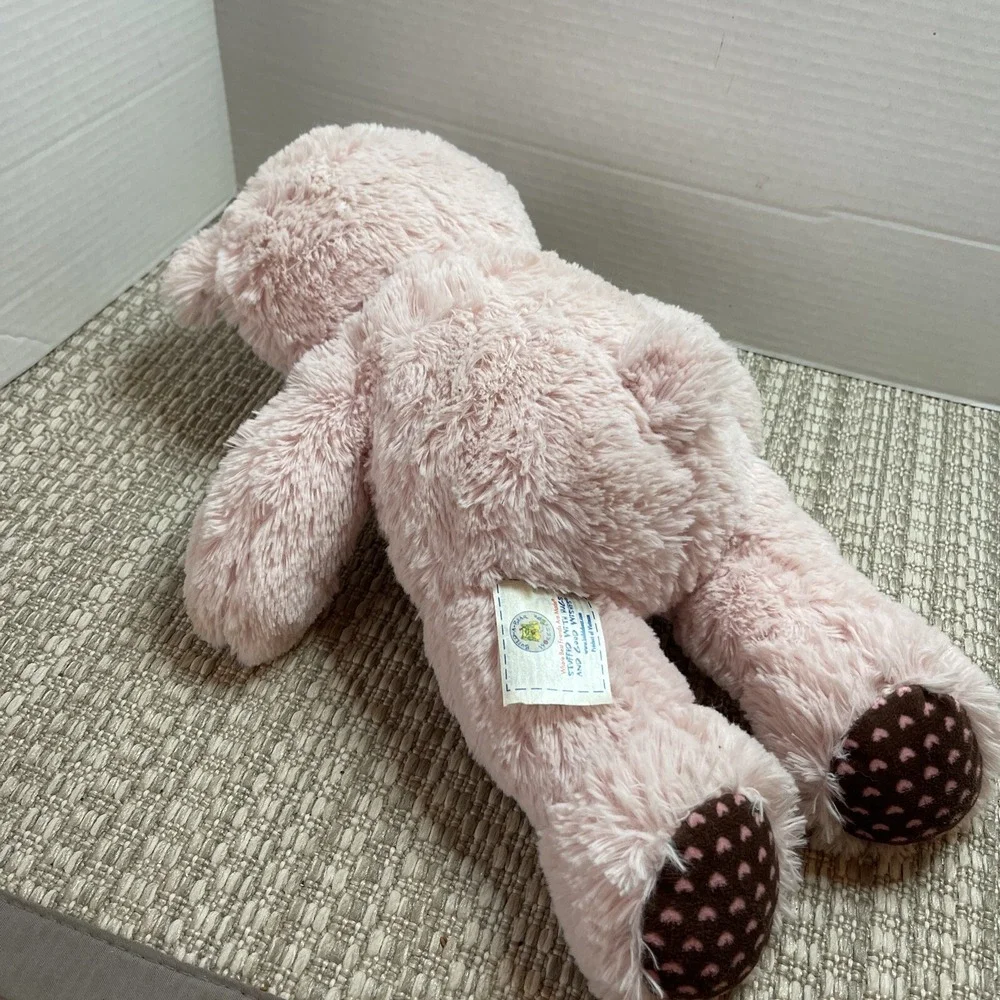 Build A Bear Pink Plush Teddy‎ Bear with Heart Accents on Feet and Ears